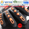 Cut-Resistance and Anti-Impact TPR Gloves, 18g Hppe Shell Cut-Level 3, Sandy Nitrile Palm Coated, Anti-Impact TPR on Back Mechanic Gloves